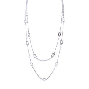NWT Layered Rectangle Link Necklace 25–30" Adjustable